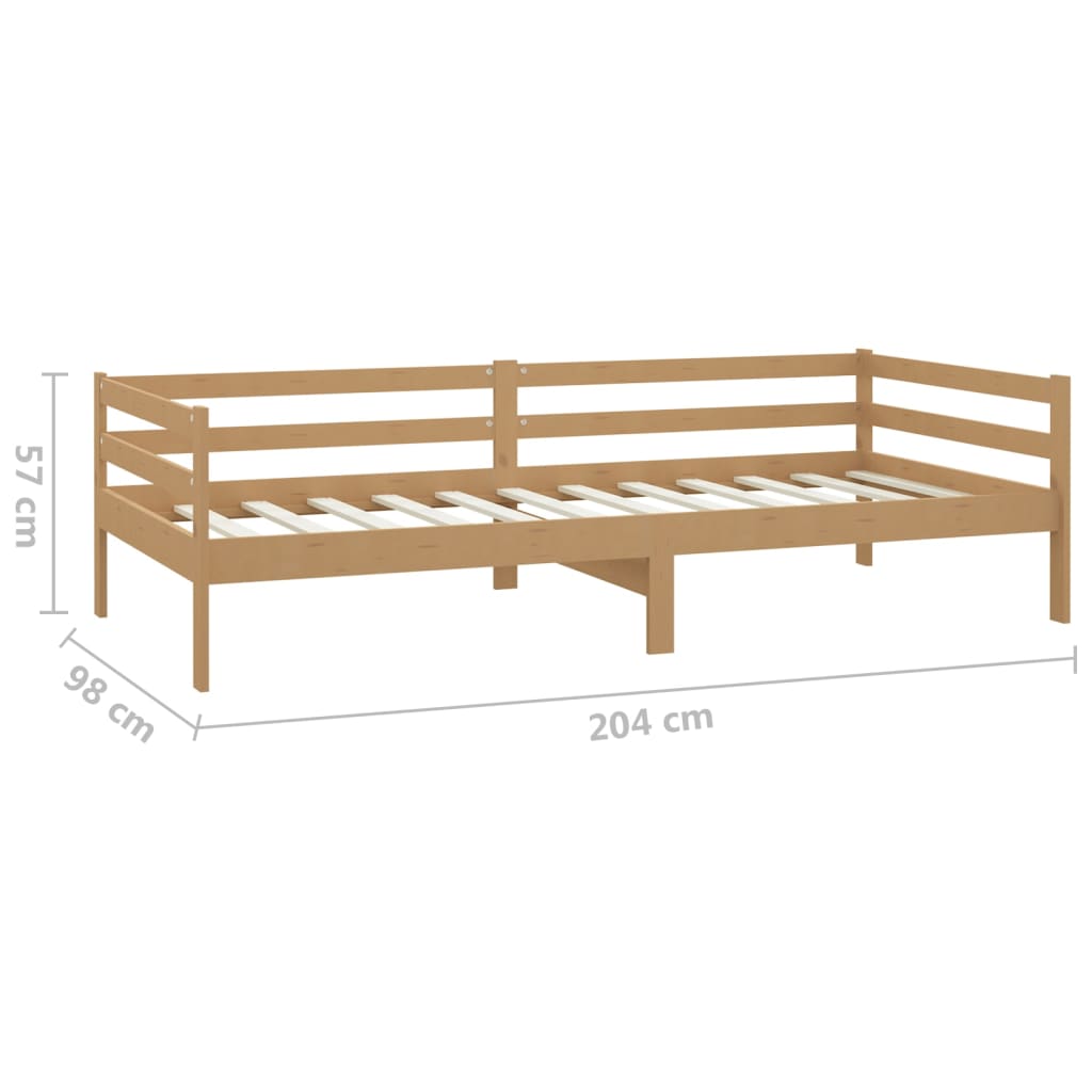 vidaXL Sofá-cama com colchão 90x200 cm pinho maciço castanho mel