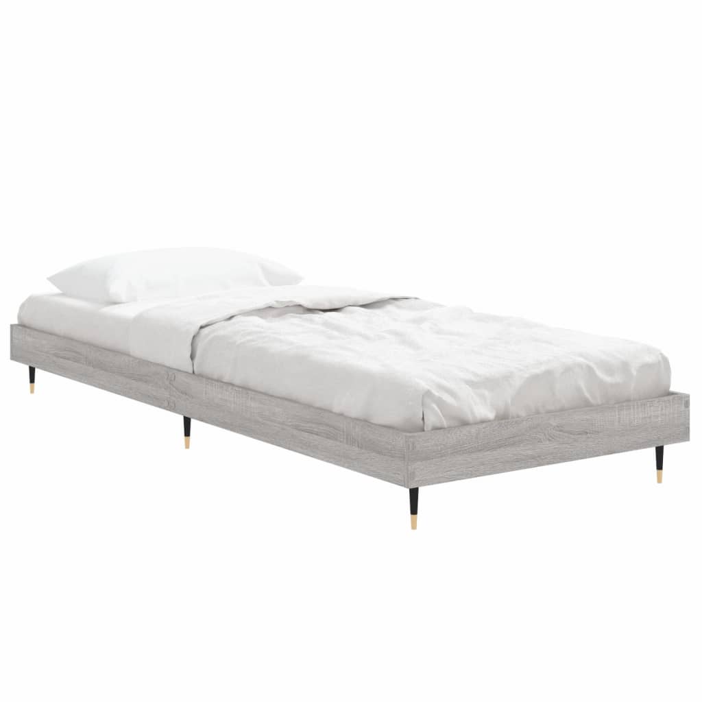 vidaXL Estrutura cama 75x190 cm derivados de madeira cinzento sonoma