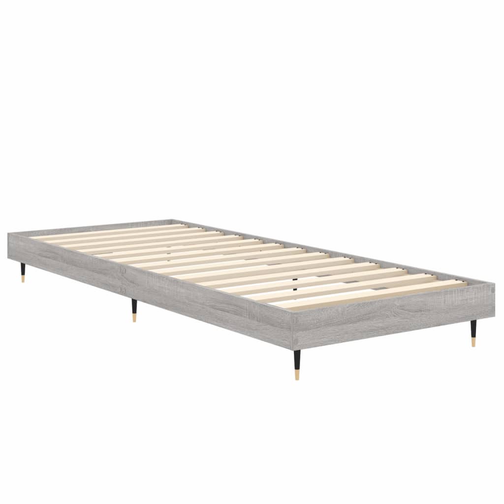 vidaXL Estrutura cama 75x190 cm derivados de madeira cinzento sonoma