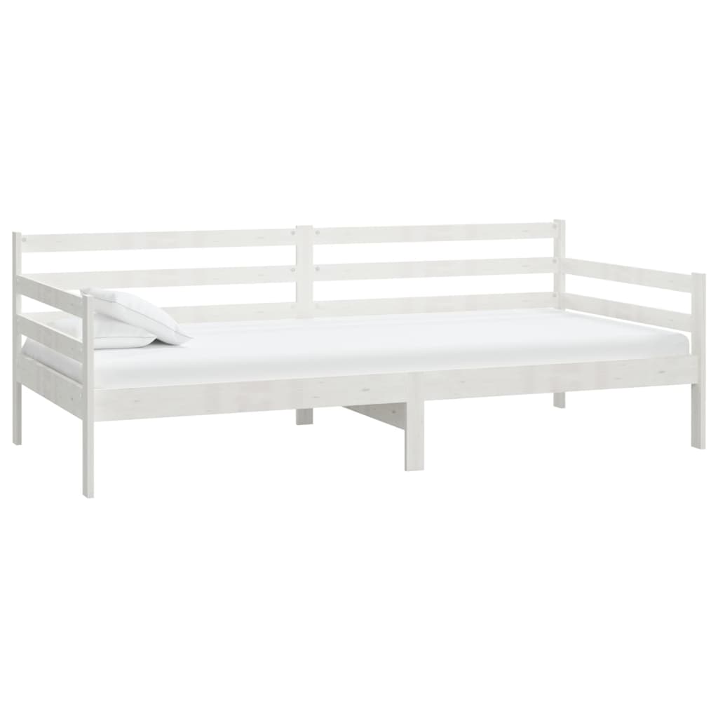 vidaXL Sofá-cama com colchão 90x200 cm pinho maciço branco