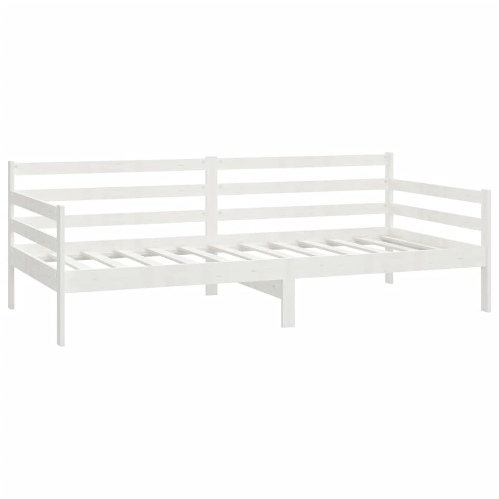 vidaXL Sofá-cama com colchão 90x200 cm pinho maciço branco