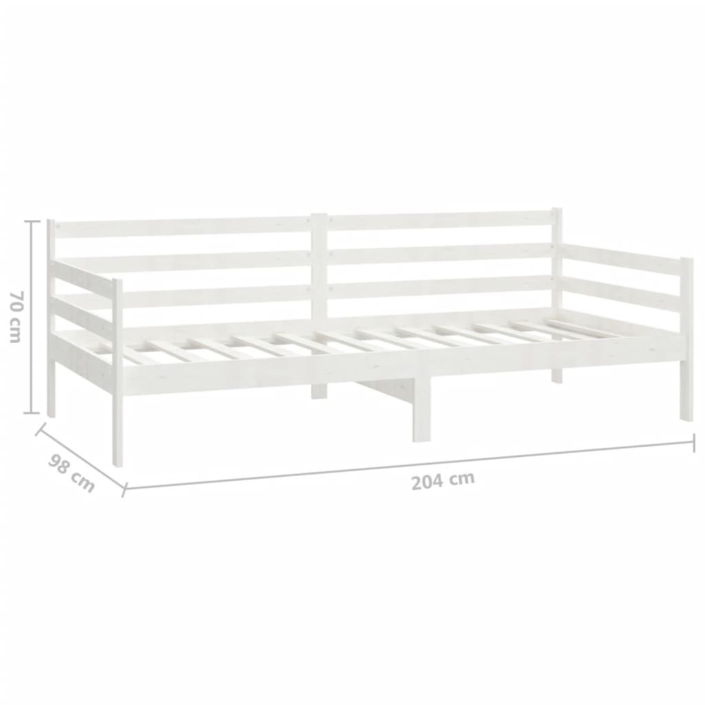 vidaXL Sofá-cama com colchão 90x200 cm pinho maciço branco