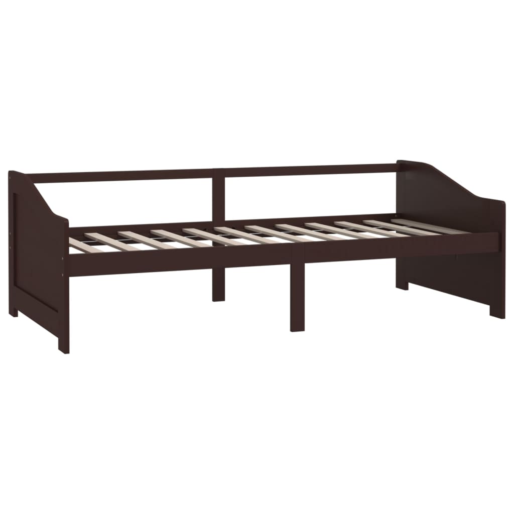 vidaXL Sofá-cama de 3 lugares 90x200 cm pinho maciço castanho-escuro