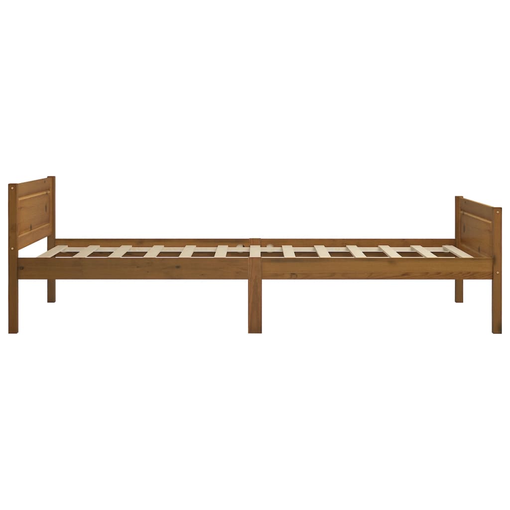 vidaXL Estrutura de cama 90x200 cm pinho maciço castanho mel