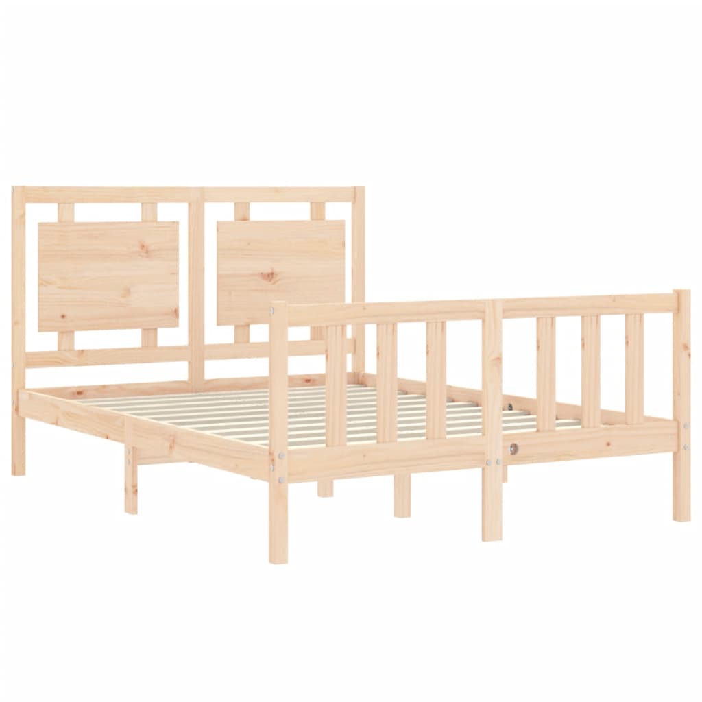 vidaXL Estrutura de cama com cabeceira 140x190 cm madeira maciça