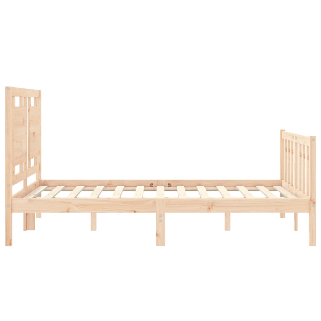 vidaXL Estrutura de cama com cabeceira 140x190 cm madeira maciça