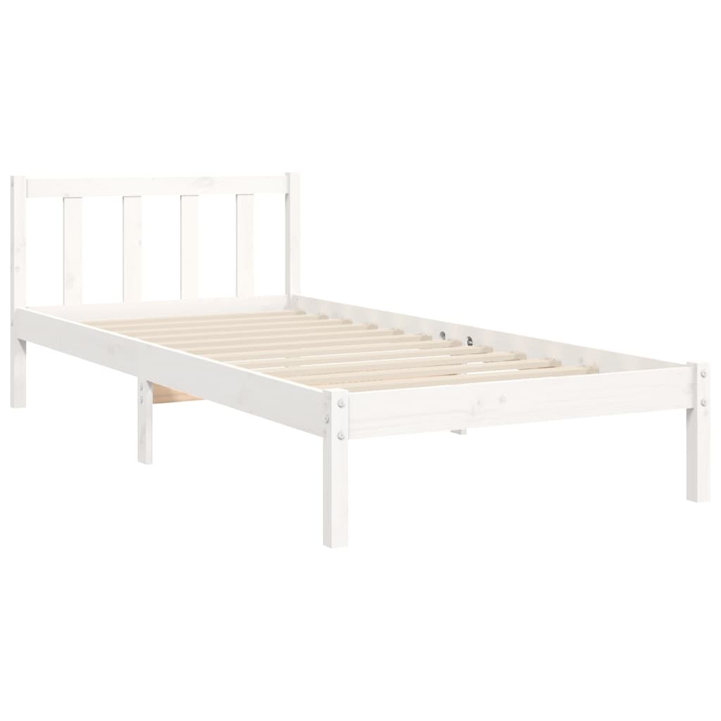 vidaXL Estrutura de cama com cabeceira 90x200 cm madeira maciça