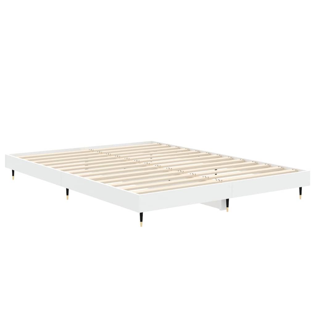 vidaXL Estrutura de cama 135x190 cm derivados de madeira branco