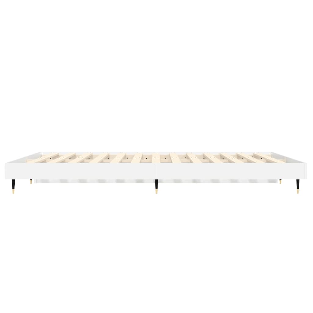 vidaXL Estrutura de cama 135x190 cm derivados de madeira branco