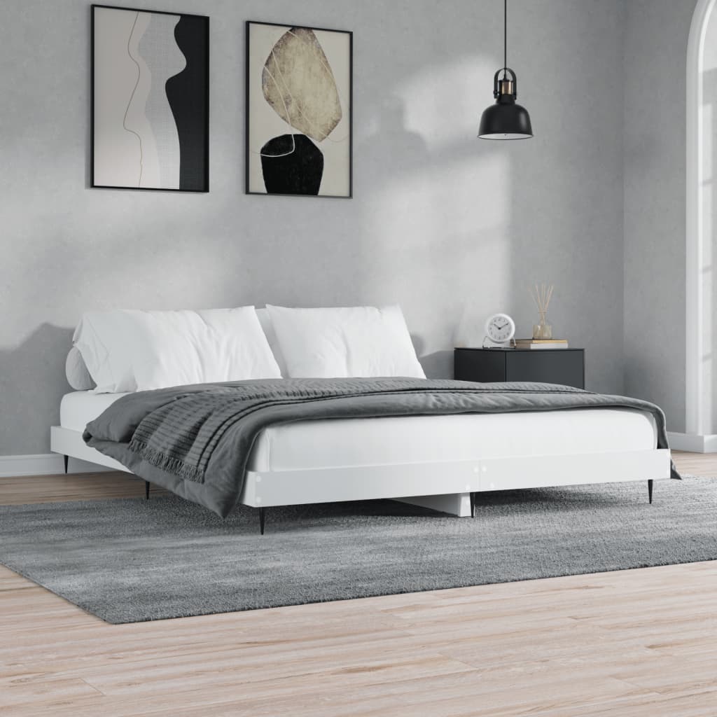 vidaXL Estrutura de cama 200x200 cm derivados de madeira branco