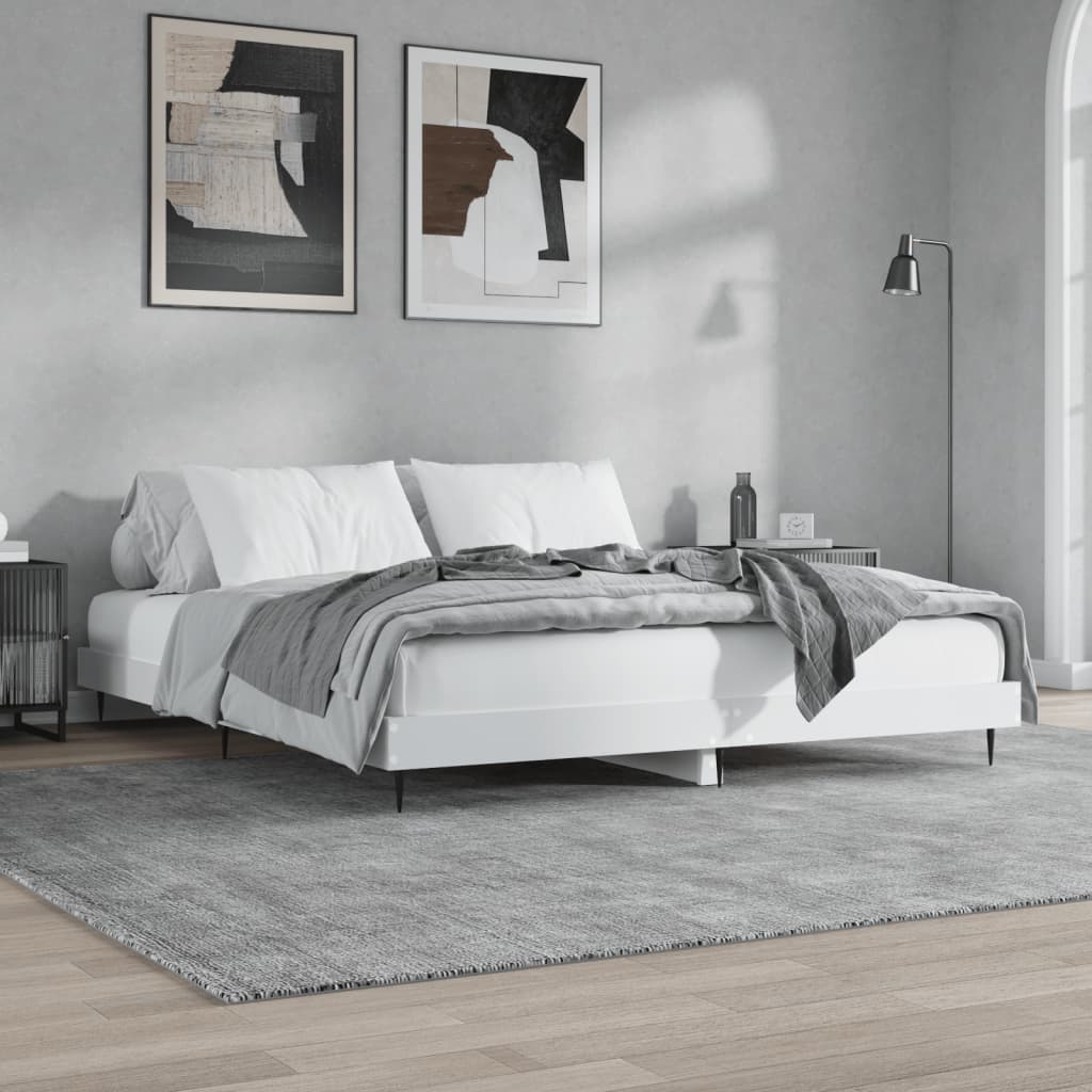 vidaXL Estrutura de cama 200x200 cm derivados de madeira branco