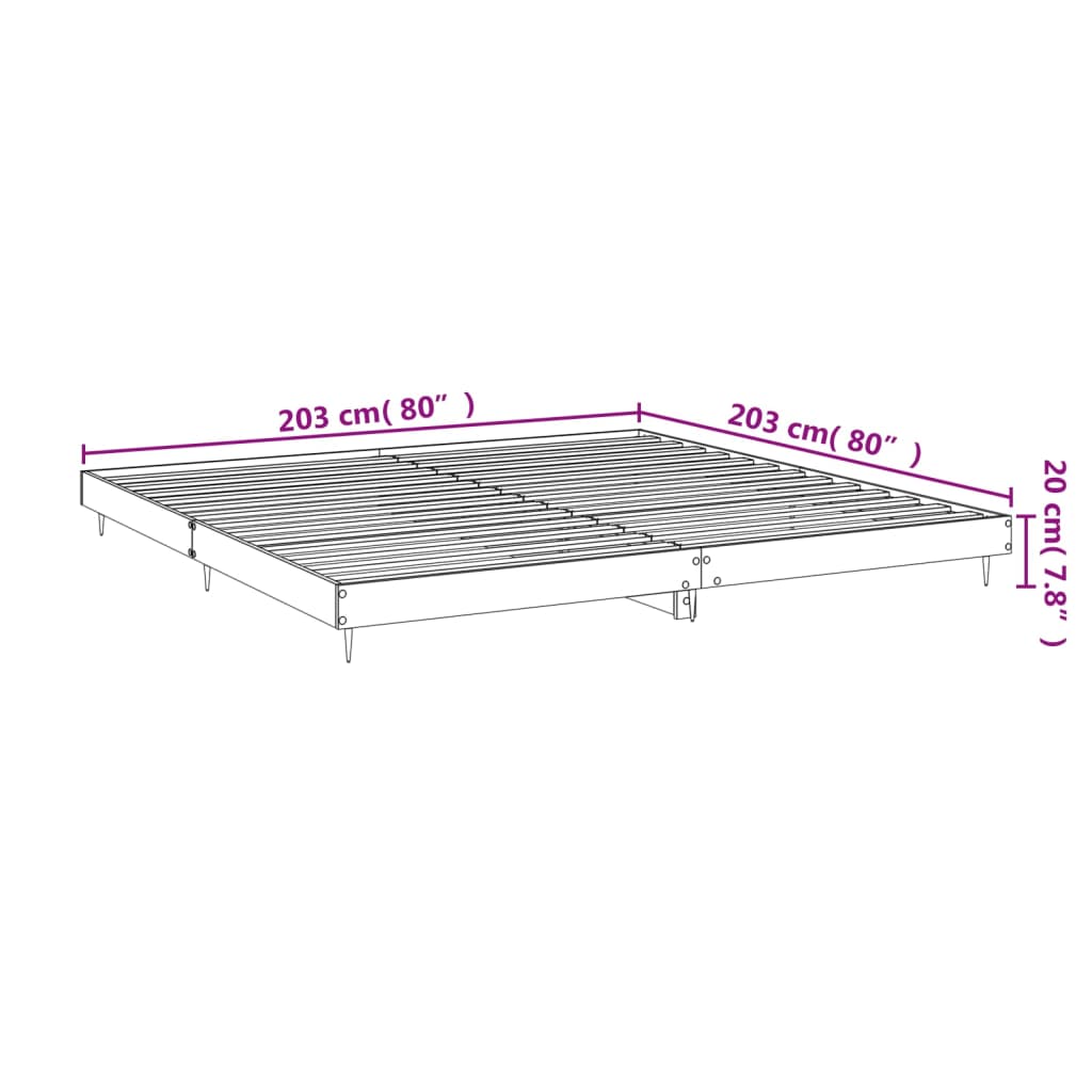 vidaXL Estrutura de cama 200x200 cm derivados de madeira branco