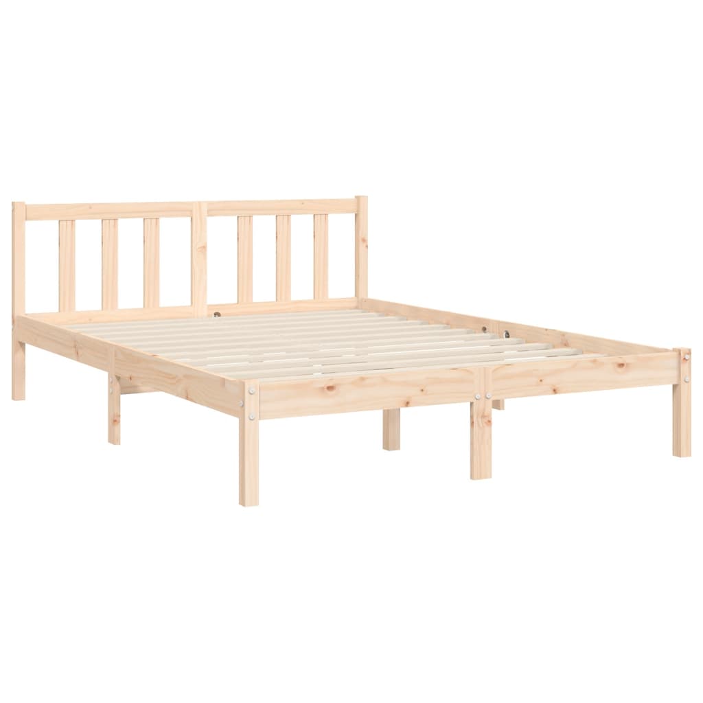 vidaXL Estrutura de cama com cabeceira 140x200 cm madeira maciça