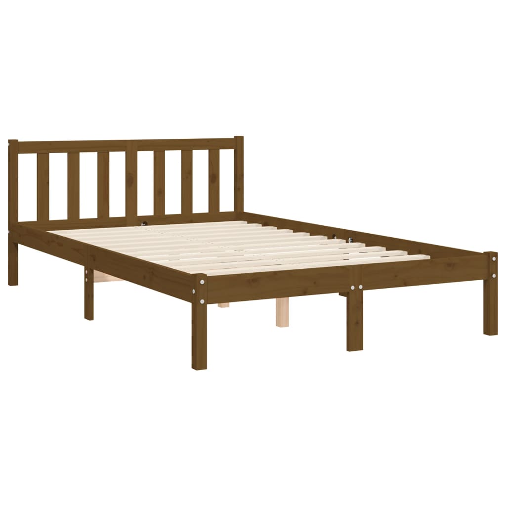 vidaXL Estrutura cama cabeceira 120x200cm madeira maciça castanho-mel