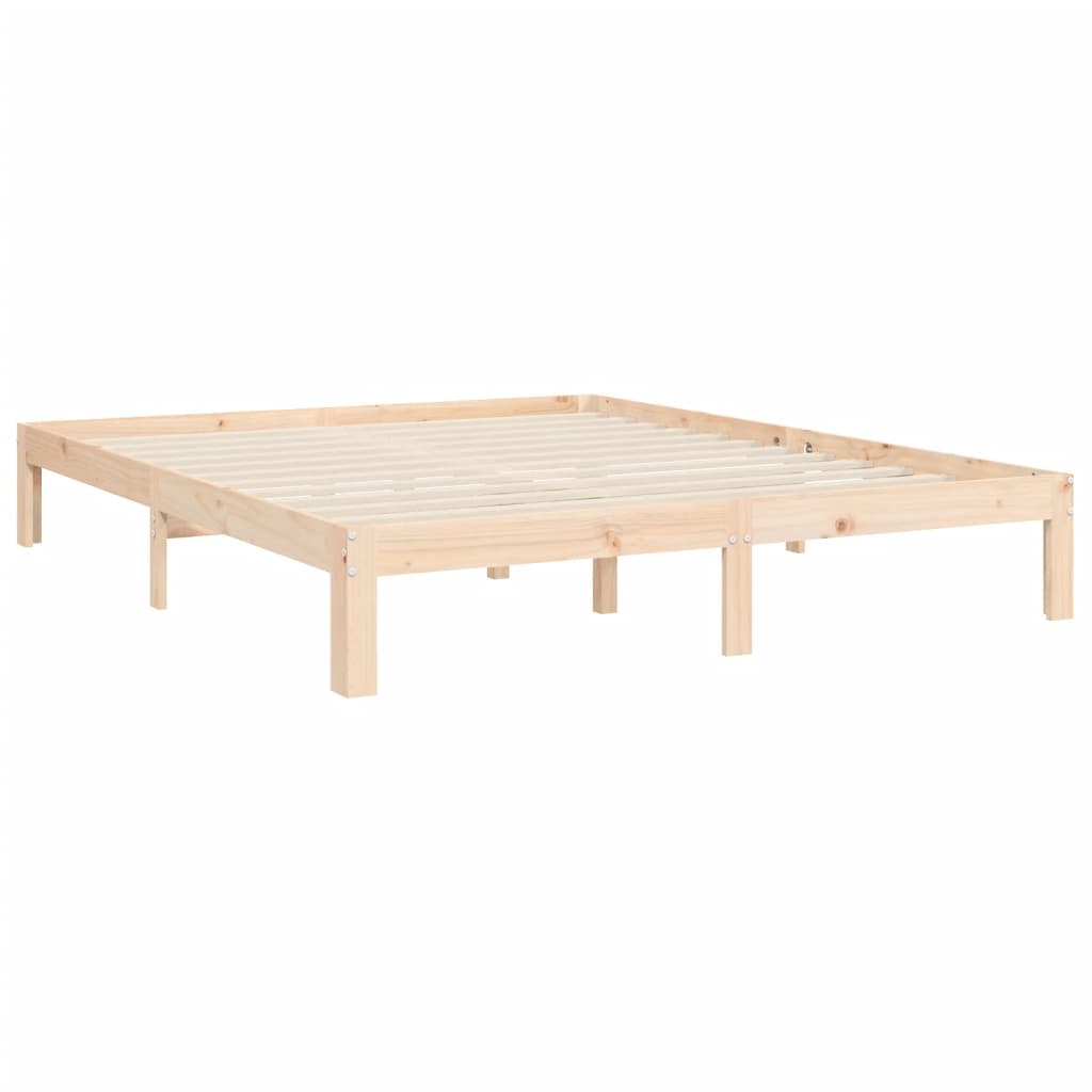 vidaXL Estrutura de cama com cabeceira 160x200 cm madeira maciça