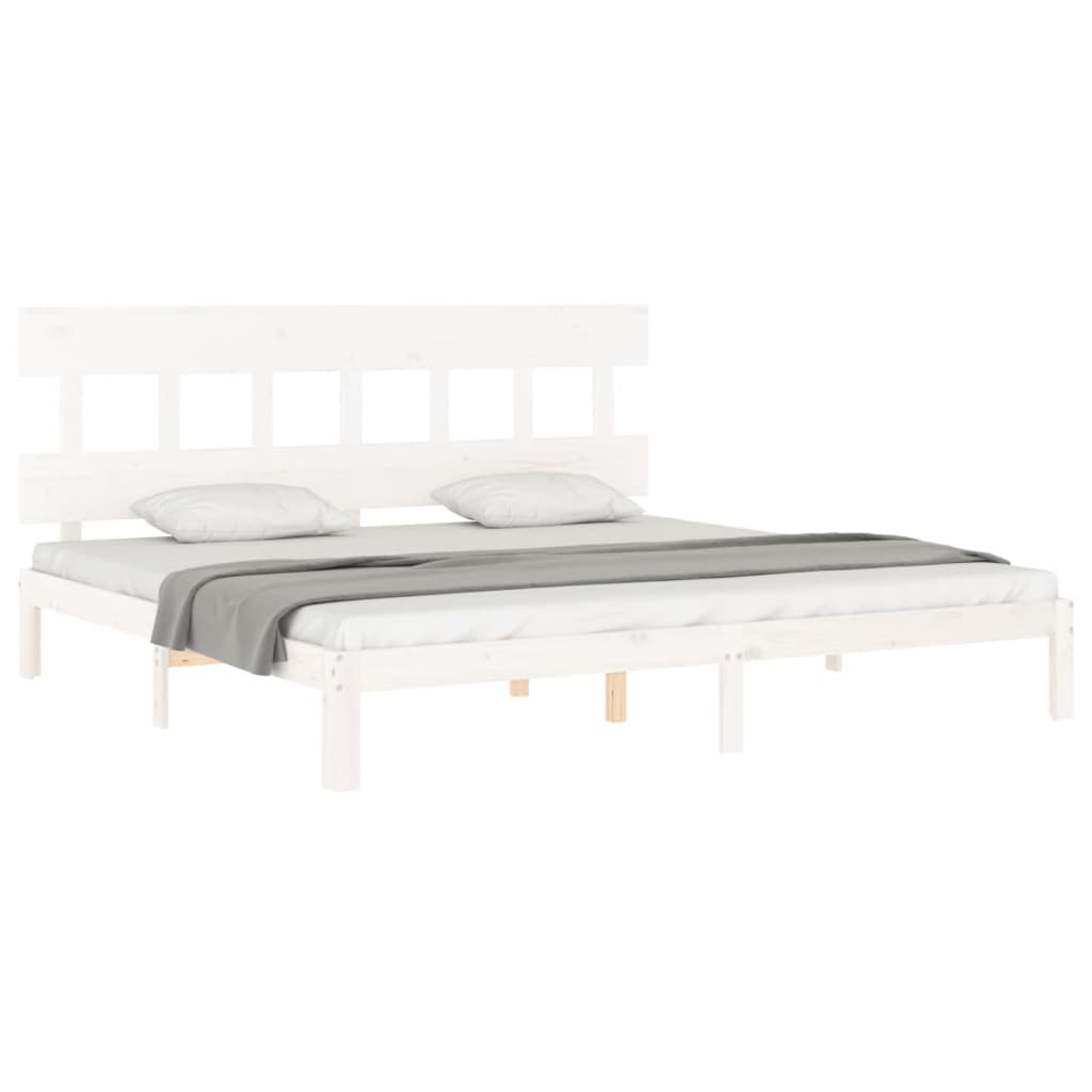 vidaXL Estrutura cama Super King Size c/ cabeceira madeira branco