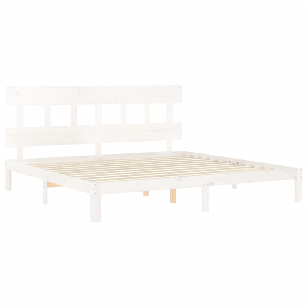 vidaXL Estrutura cama Super King Size c/ cabeceira madeira branco