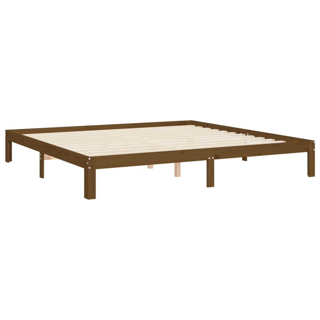 vidaXL Estrutura cama c/ cabeceira 200x200cm maciço castanho-mel