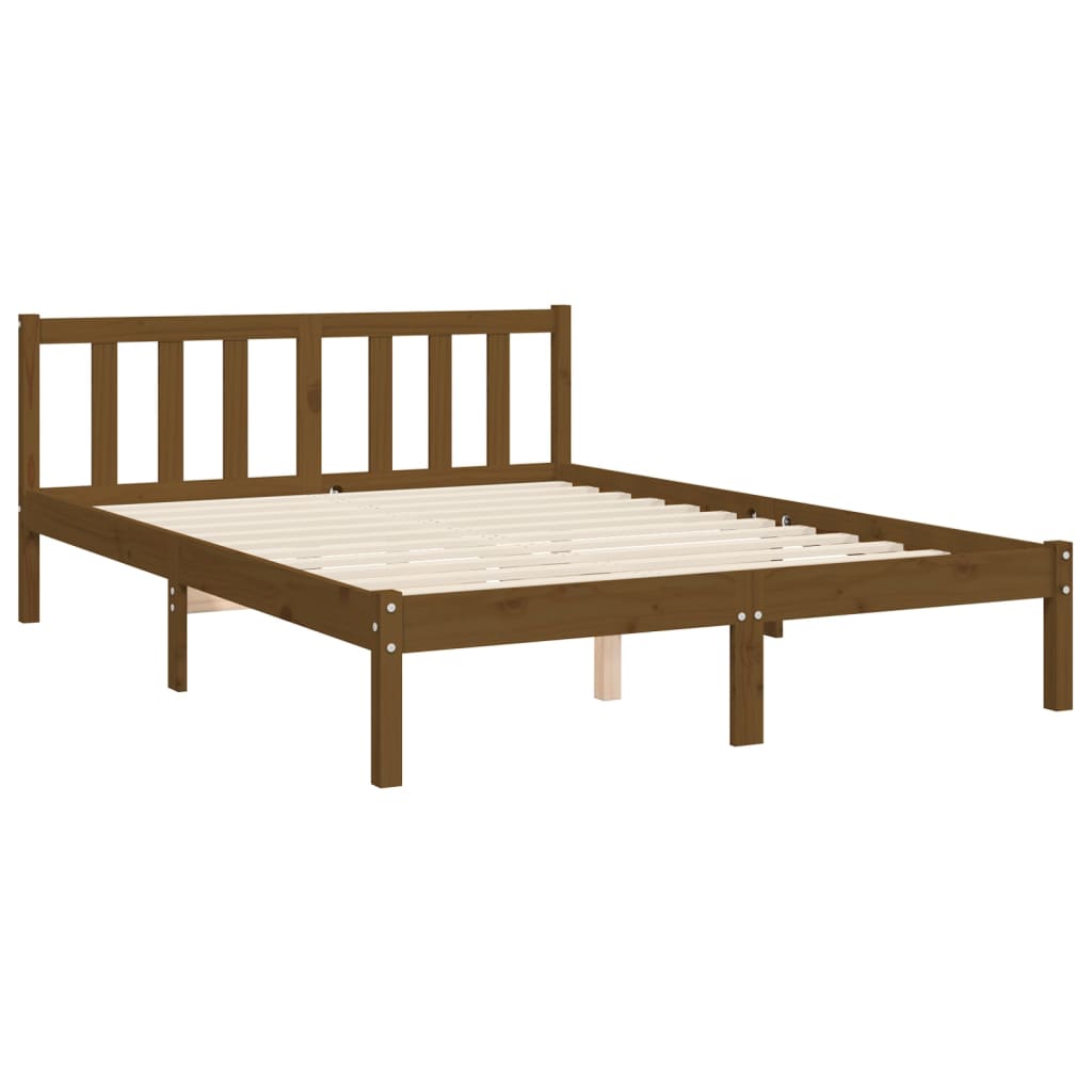 vidaXL Estrutura cama cabeceira 120x200cm madeira maciça castanho-mel