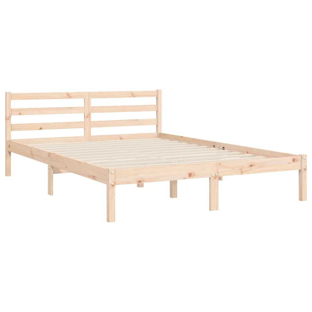 vidaXL Estrutura de cama com cabeceira 140x200 cm madeira maciça