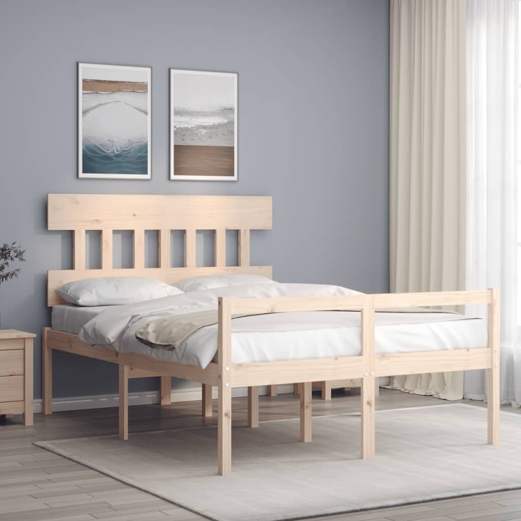 vidaXL Cama para idosos com cabeceira 120x200 cm madeira maciça