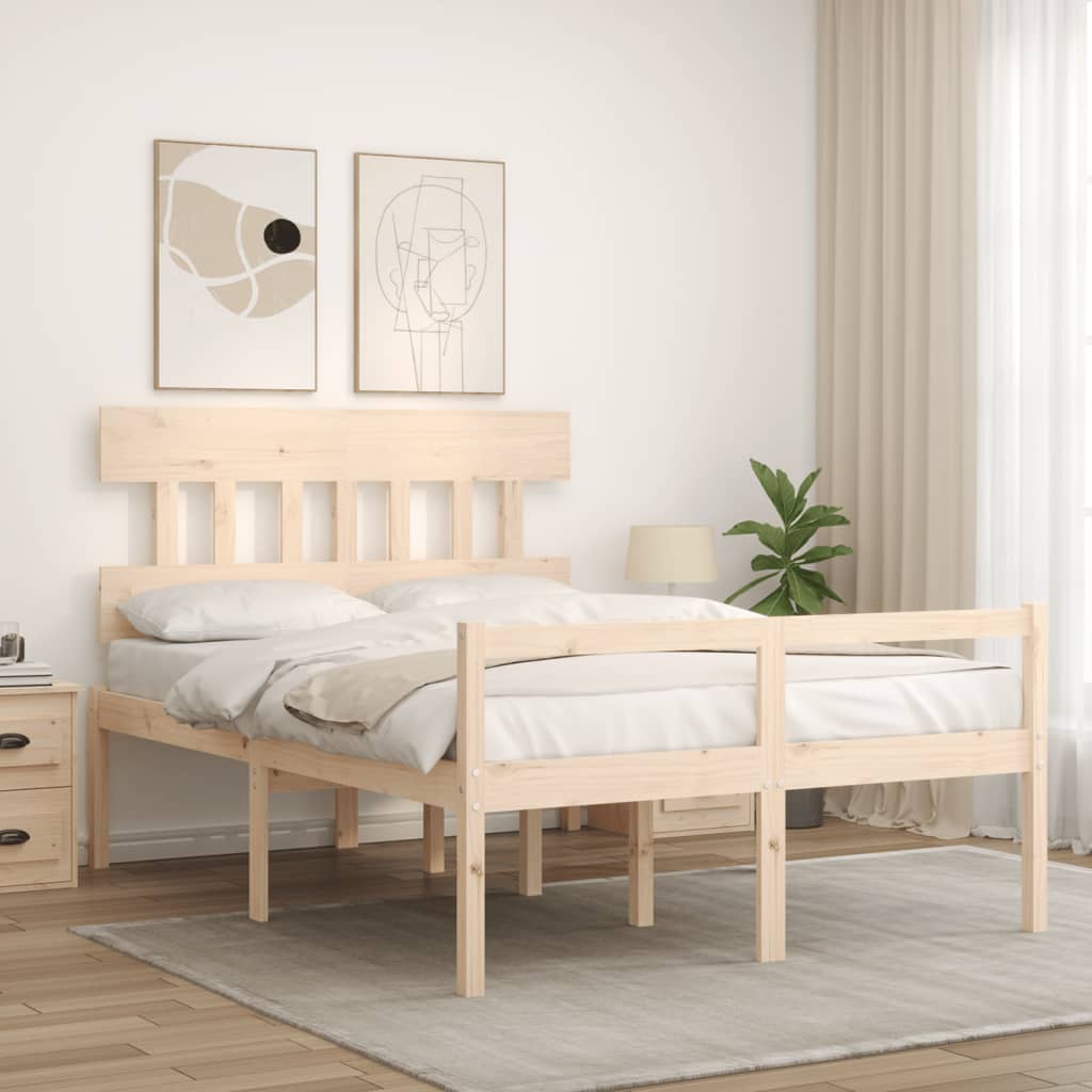 vidaXL Cama para idosos com cabeceira 120x200 cm madeira maciça