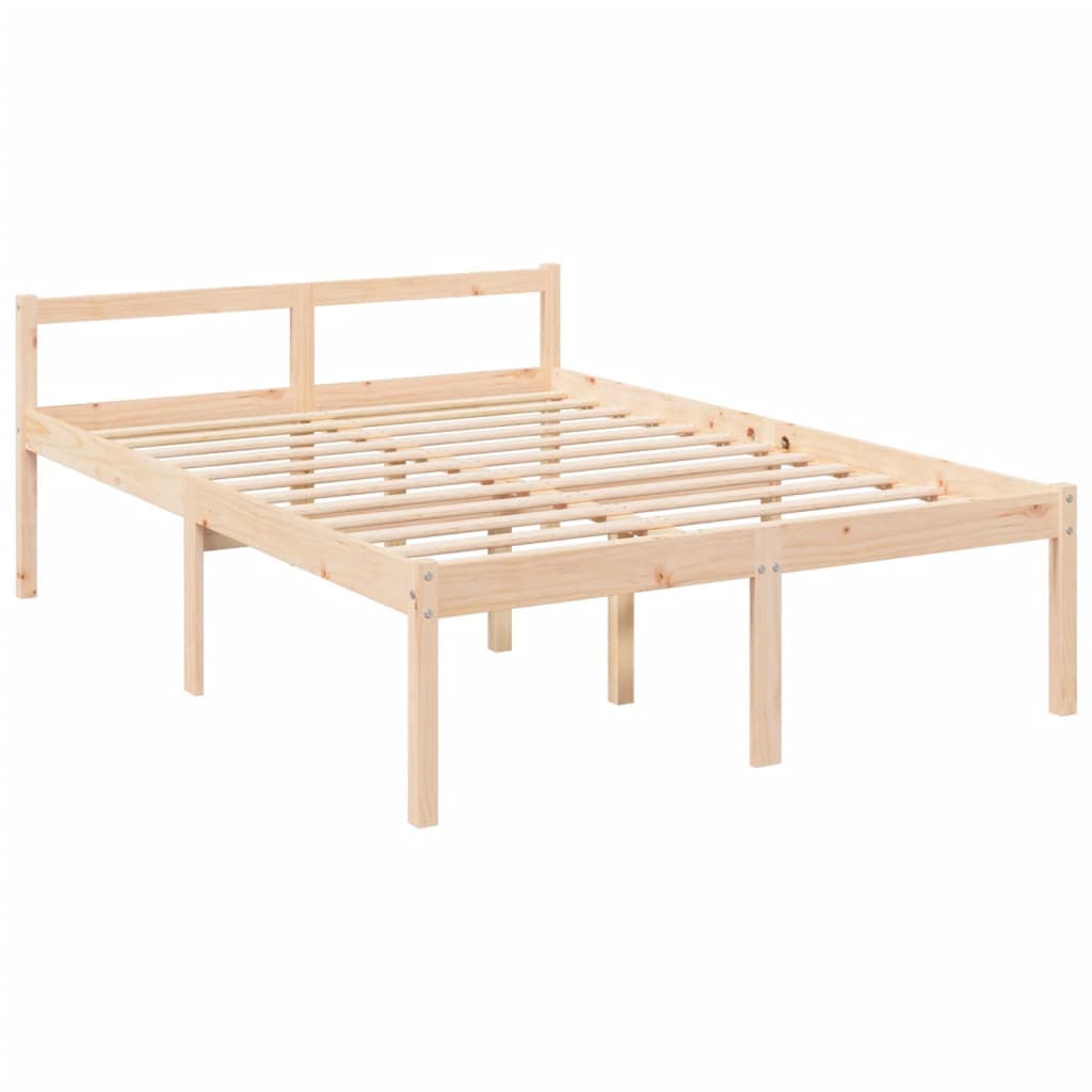 vidaXL Cama para idosos com cabeceira 120x200 cm madeira maciça