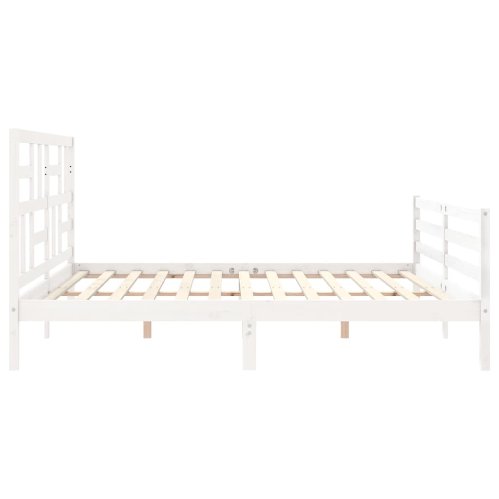 vidaXL Estrutura cama Super King Size c/ cabeceira madeira branco