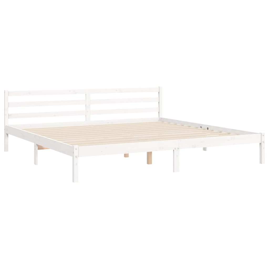 vidaXL Estrutura cama Super King Size c/ cabeceira madeira branco