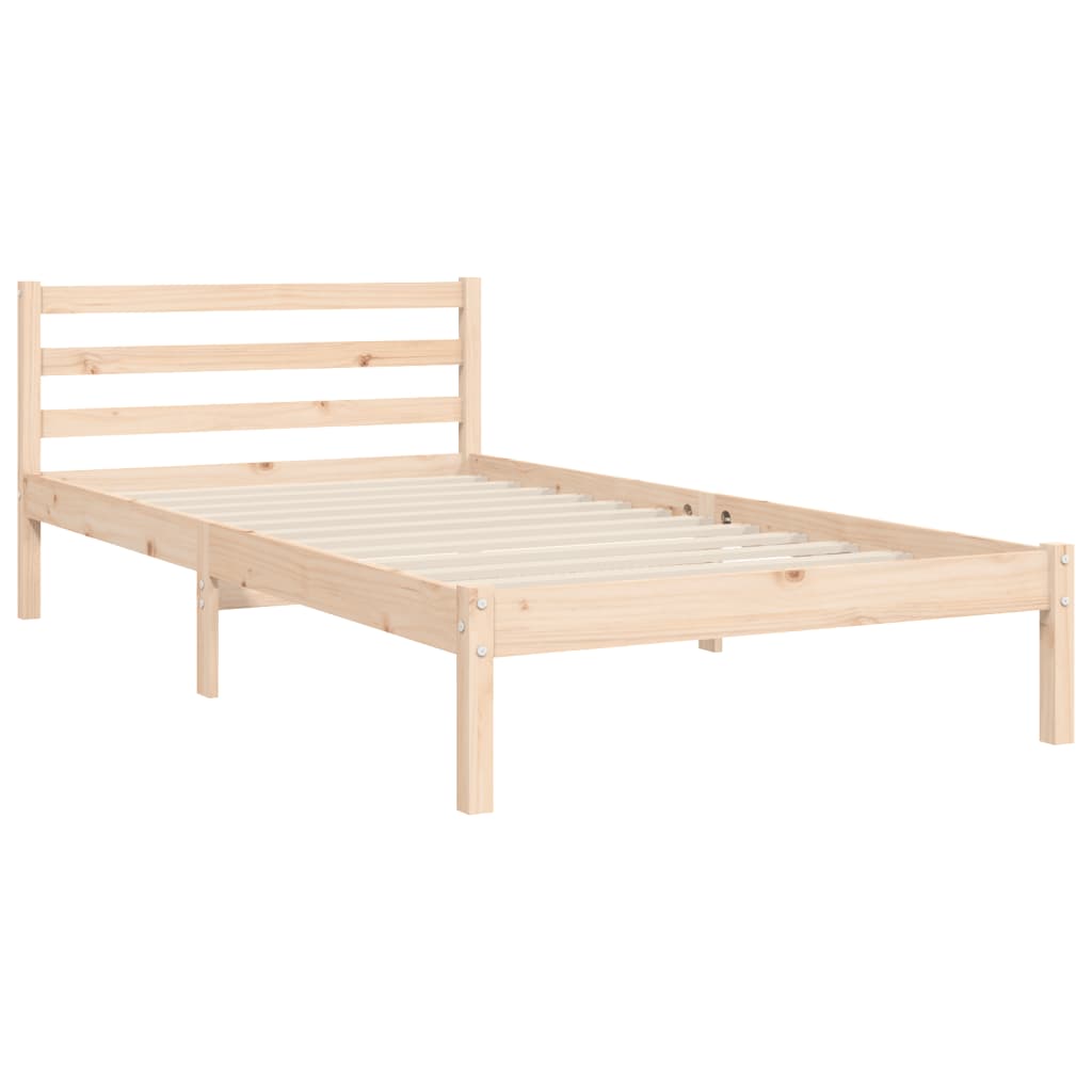 vidaXL Estrutura de cama com cabeceira 90x200 cm madeira maciça