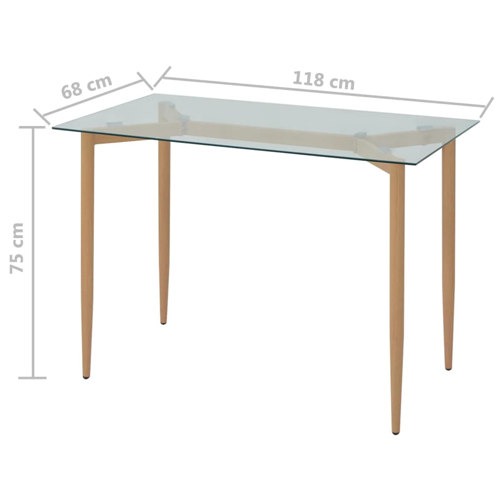 vidaXL Mesa de jantar 118x68x75 cm