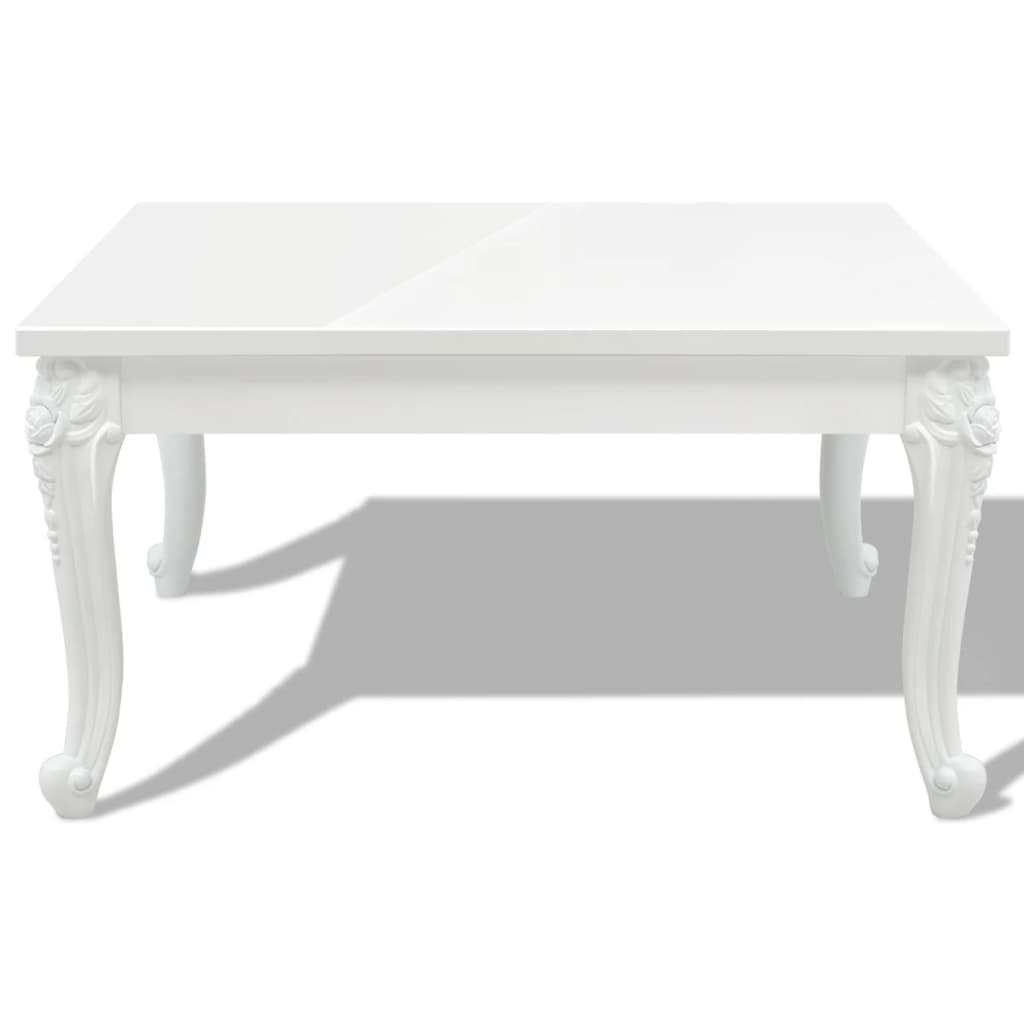 vidaXL Mesa de centro, 80x80x42 cm, branco brilhante