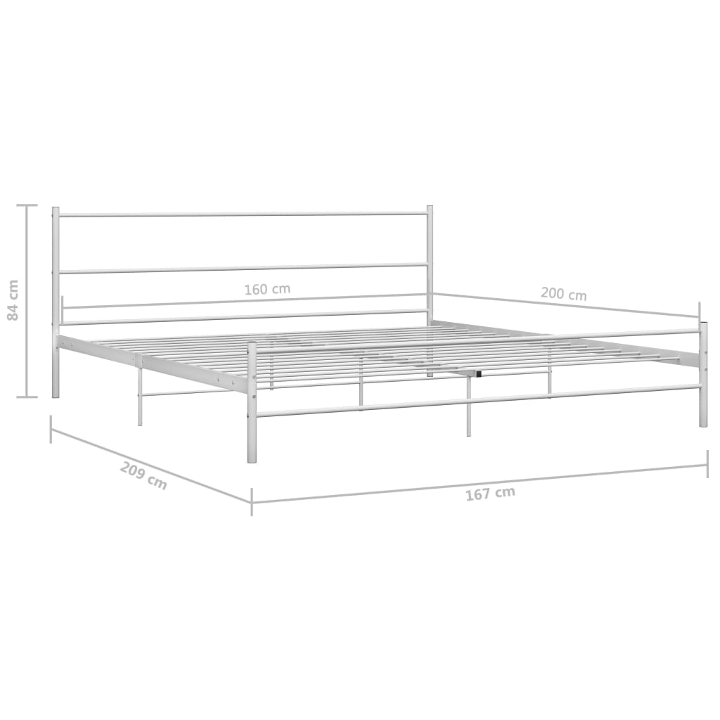 vidaXL Estrutura de cama 160x200 cm metal branco