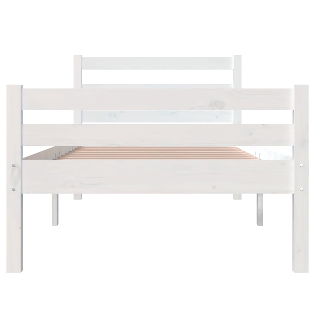 vidaXL Estrutura de cama 100x200 cm madeira maciça branco