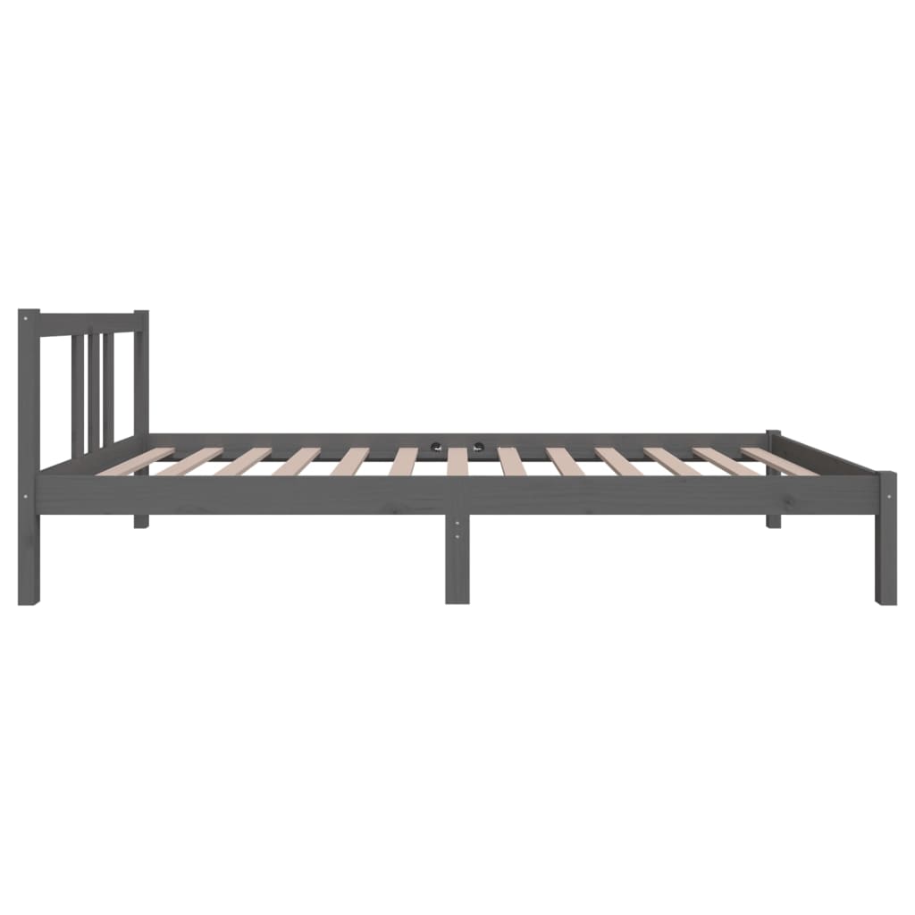 vidaXL Estrutura de cama 90x200 cm madeira maciça cinzento