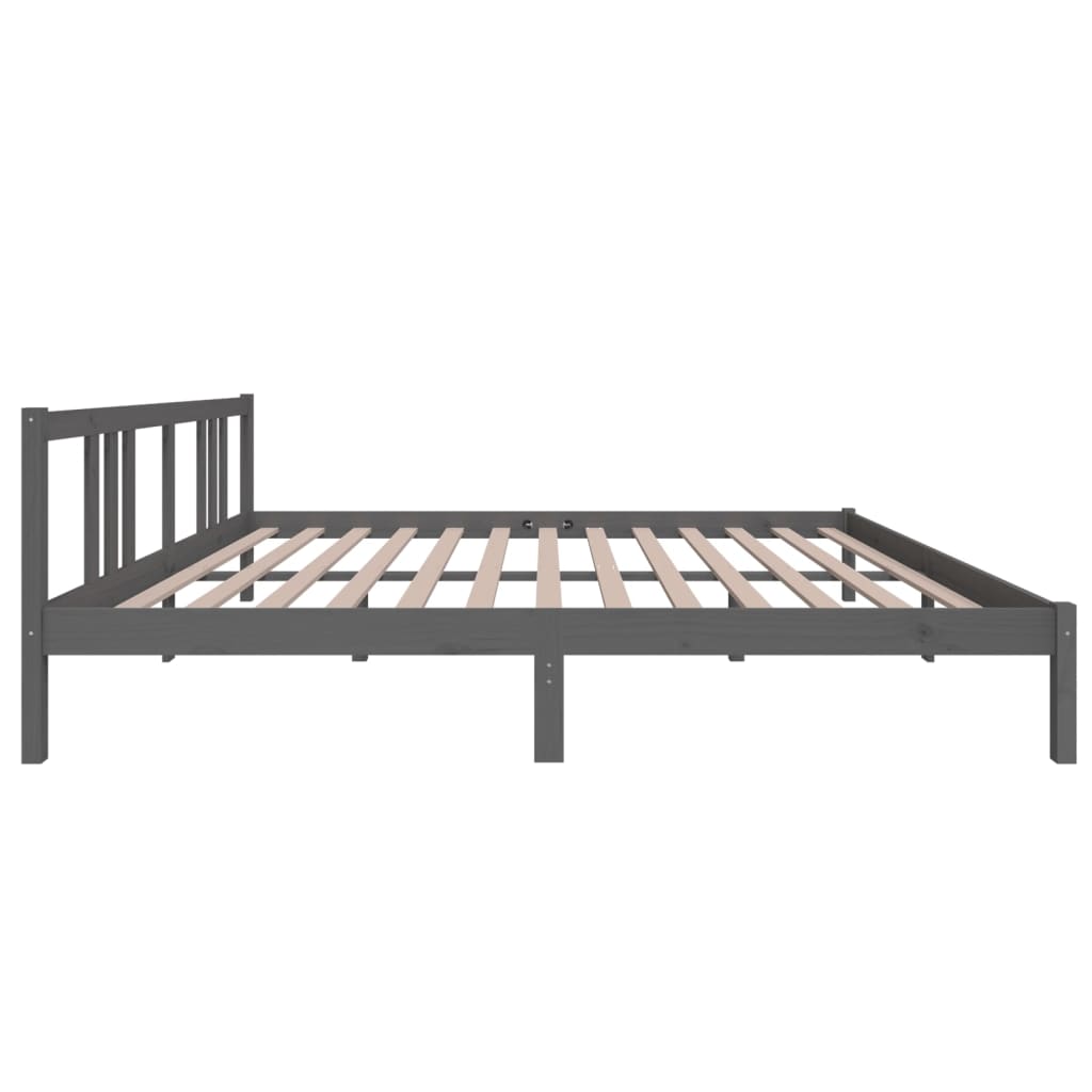 vidaXL Estrutura de cama super king 180x200 cm madeira maciça cinza