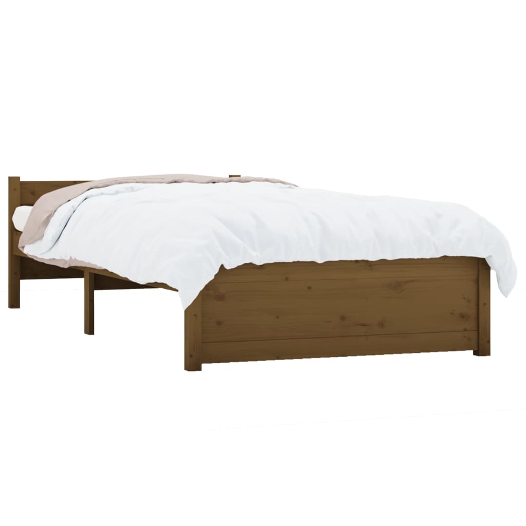 vidaXL Estrutura de cama 100x200 cm madeira maciça castanho mel