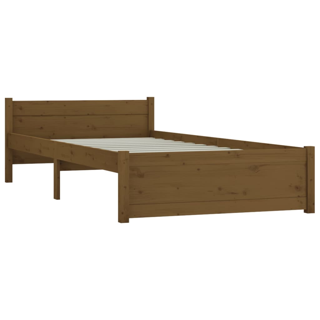 vidaXL Estrutura de cama 100x200 cm madeira maciça castanho mel