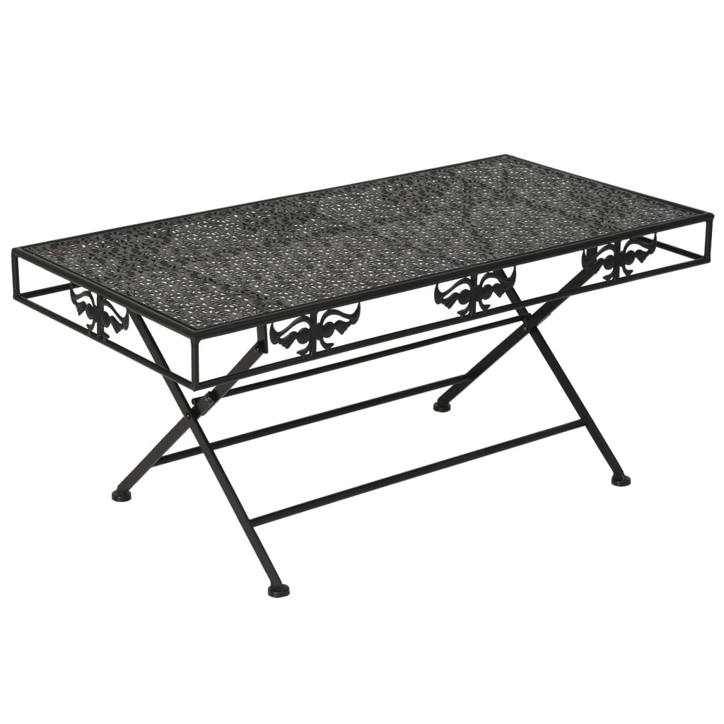 vidaXL Mesa de centro dobrável estilo vintage metal 100x50x45 cm preto