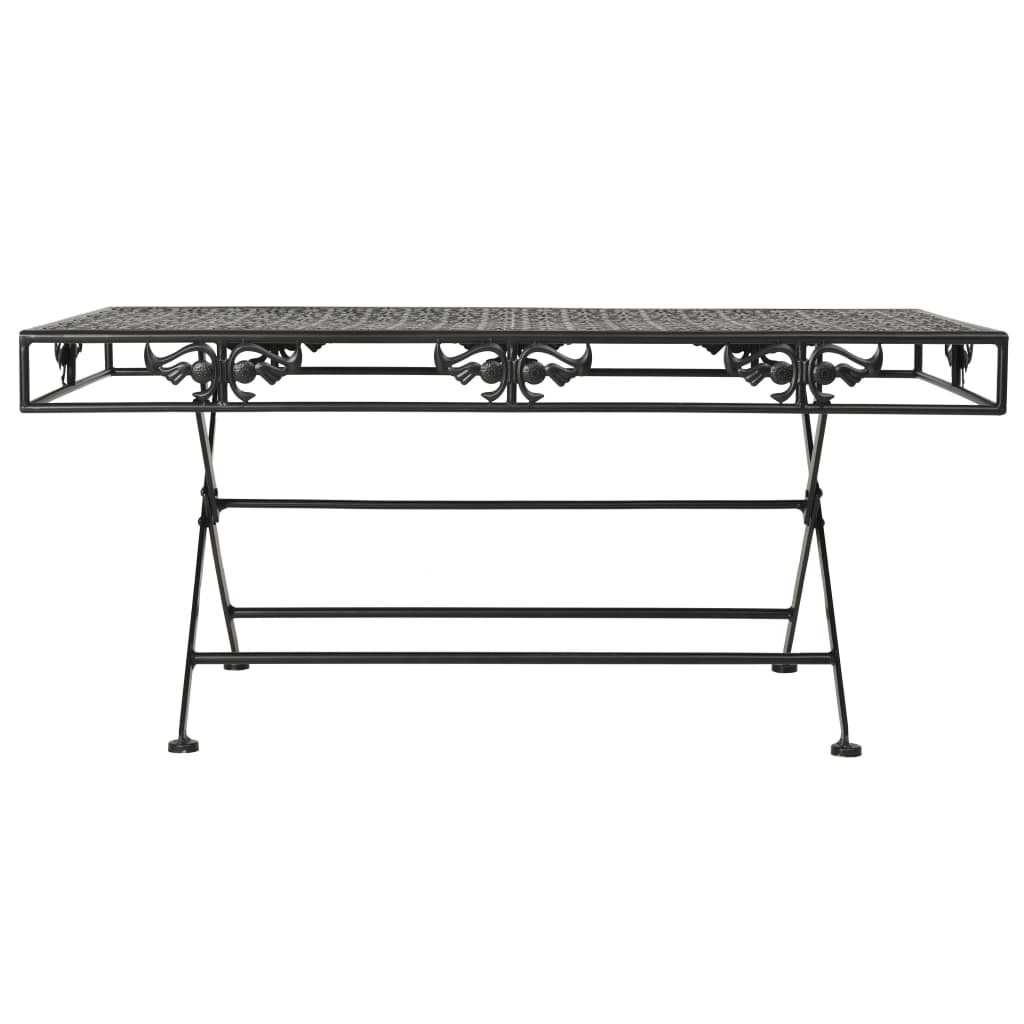 vidaXL Mesa de centro dobrável estilo vintage metal 100x50x45 cm preto