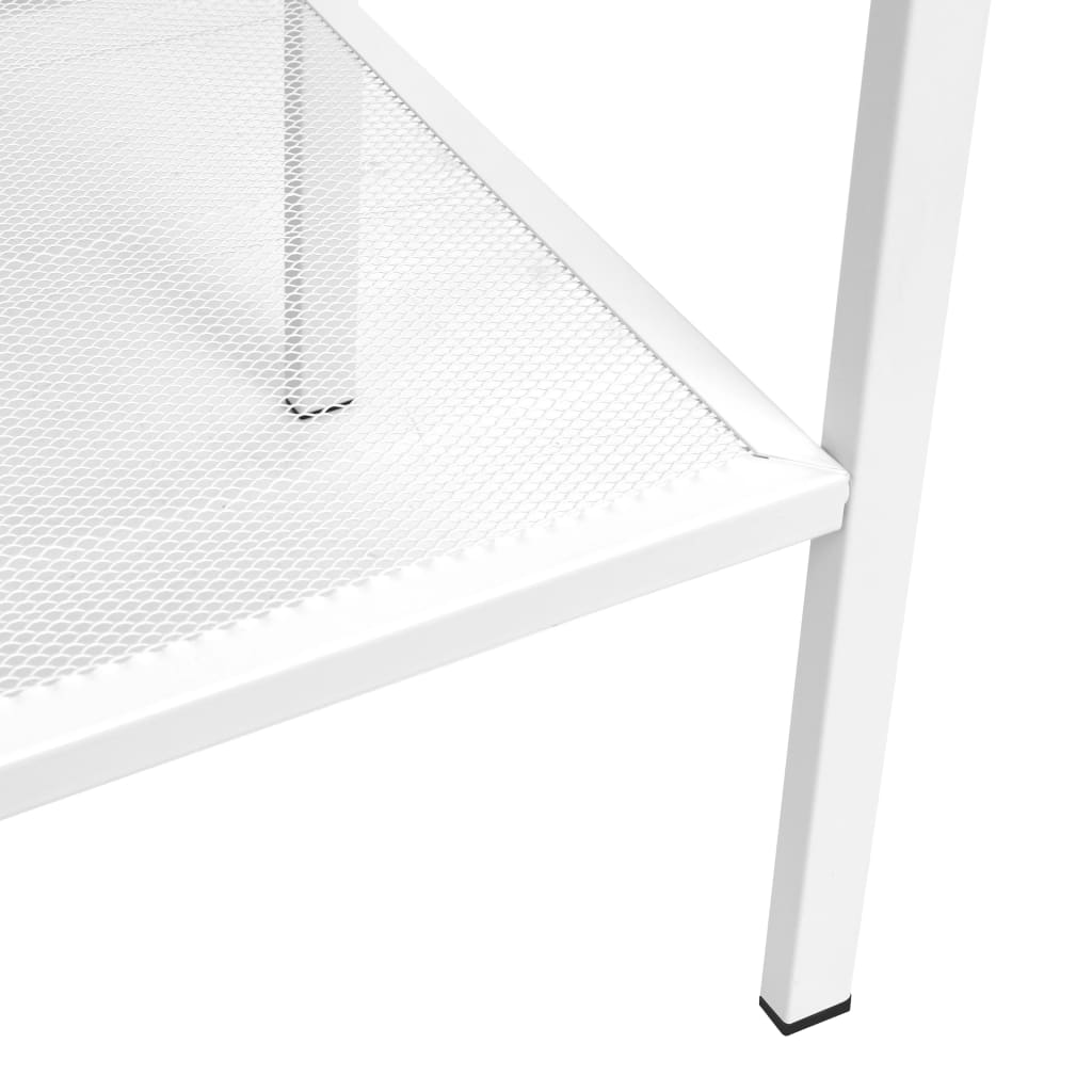 vidaXL Estante em escada com 4 níveis metal branco