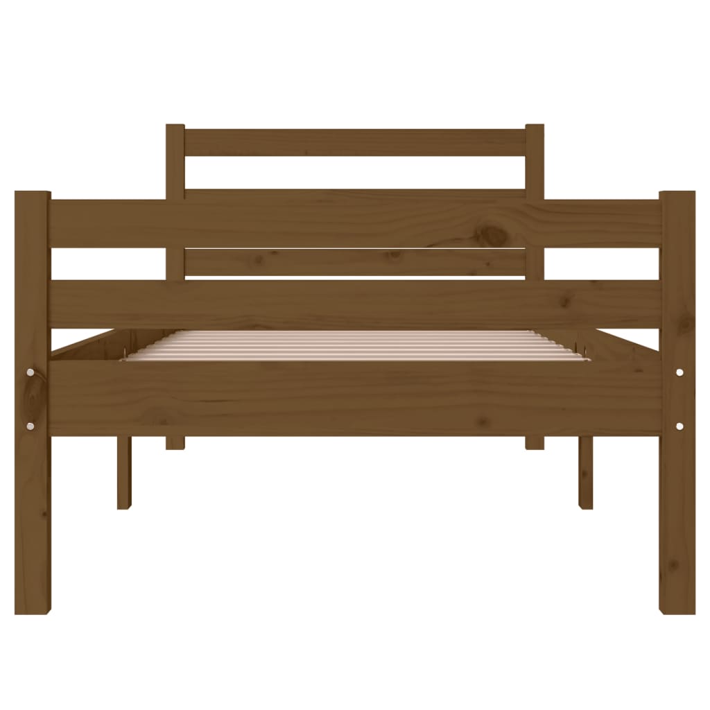 vidaXL Estrutura cama pequena solteiro 75x190 cm madeira castanho mel