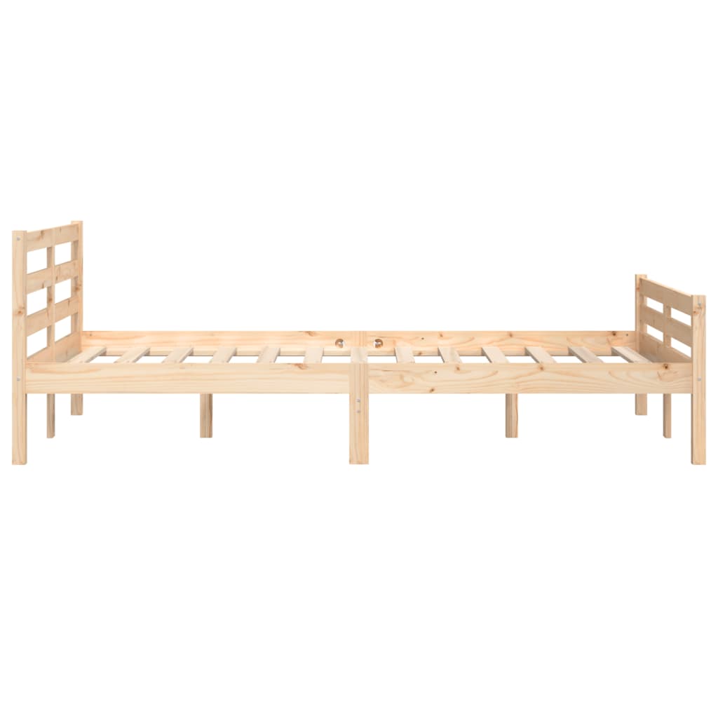 vidaXL Estrutura de cama casal 135x190 cm madeira maciça