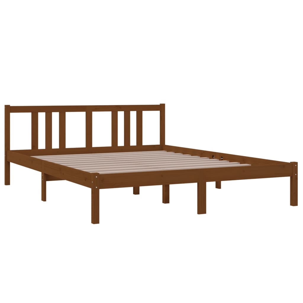 vidaXL Estrutura cama king 150x200 cm madeira maciça castanho-mel