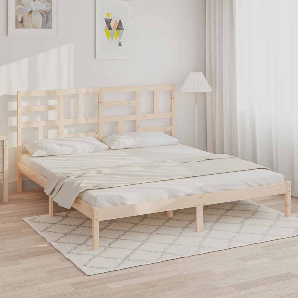 vidaXL Estrutura de cama super king 180x200 cm madeira maciça