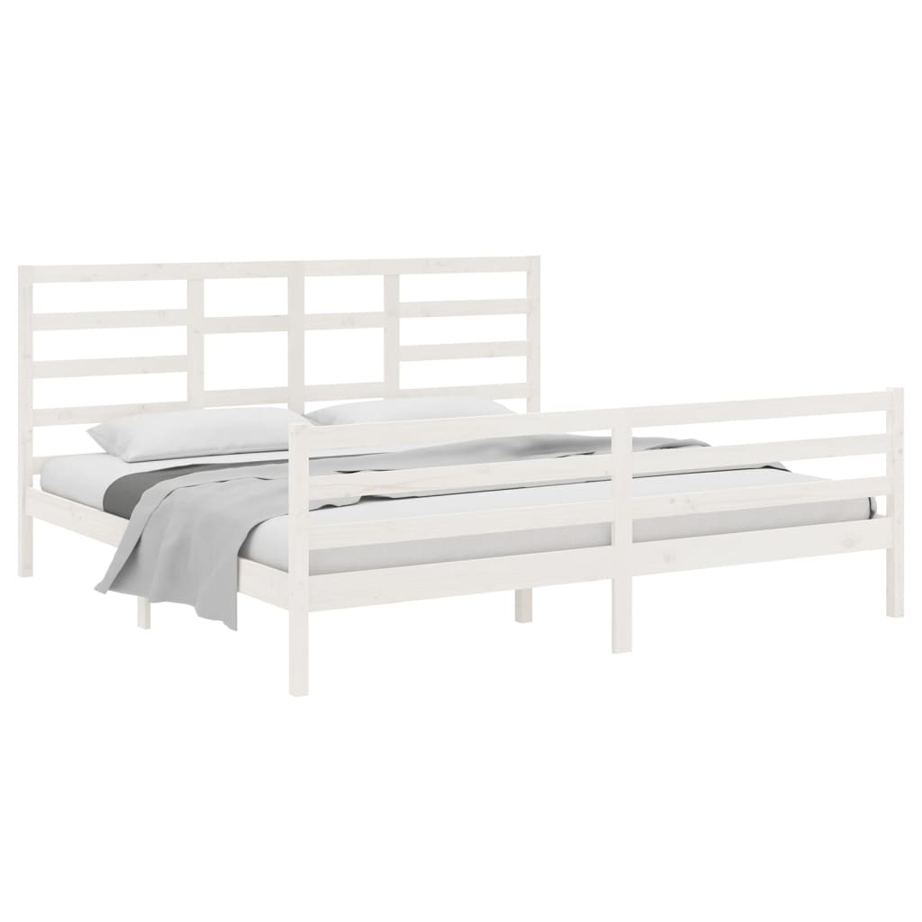 vidaXL Estrutura de cama 200x200 cm madeira maciça branco