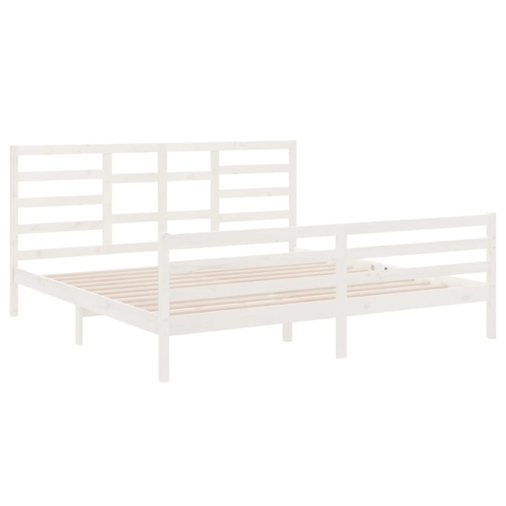 vidaXL Estrutura de cama 200x200 cm madeira maciça branco