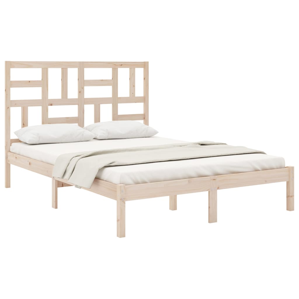 vidaXL Estrutura de cama dupla 135x190 cm madeira maciça