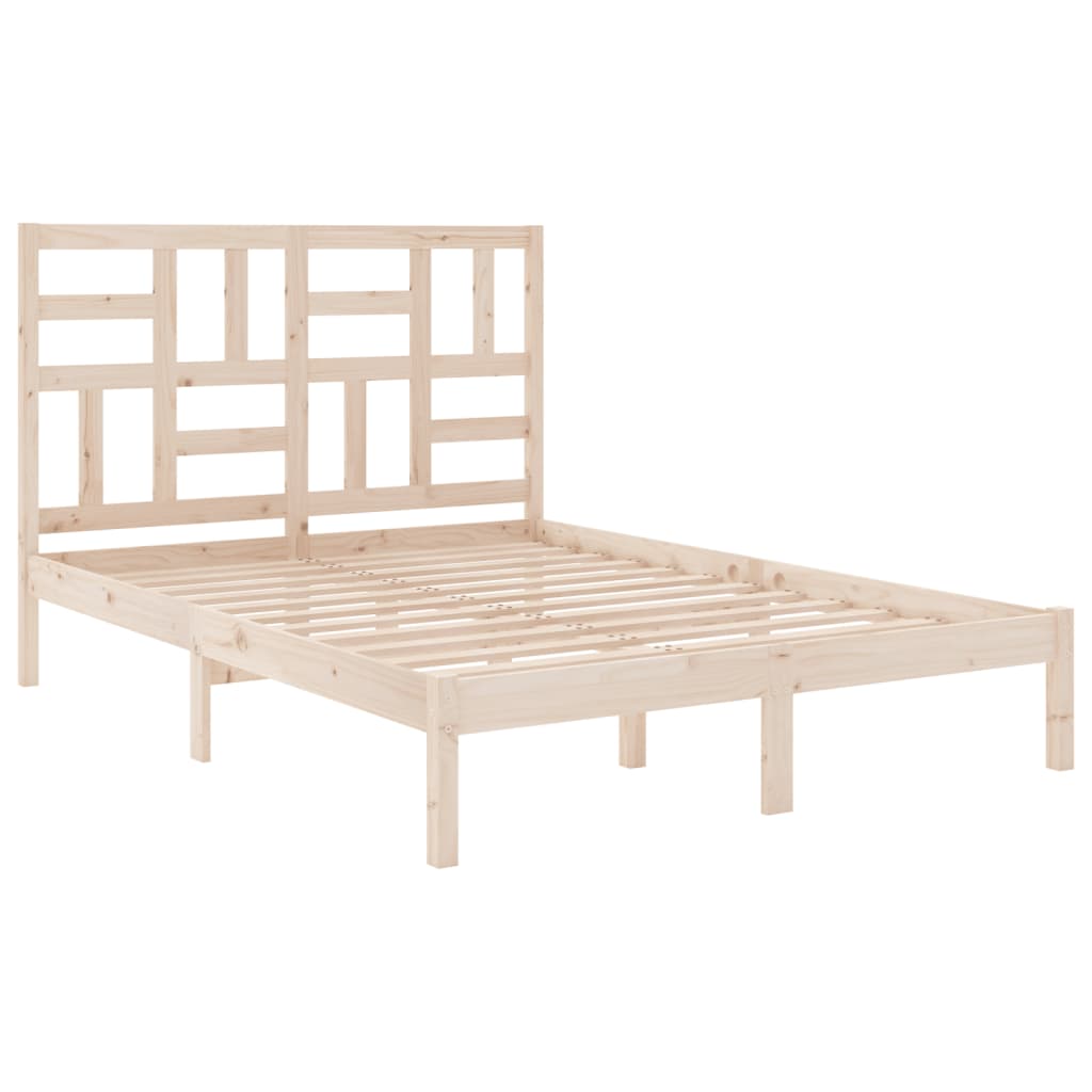 vidaXL Estrutura de cama dupla 135x190 cm madeira maciça