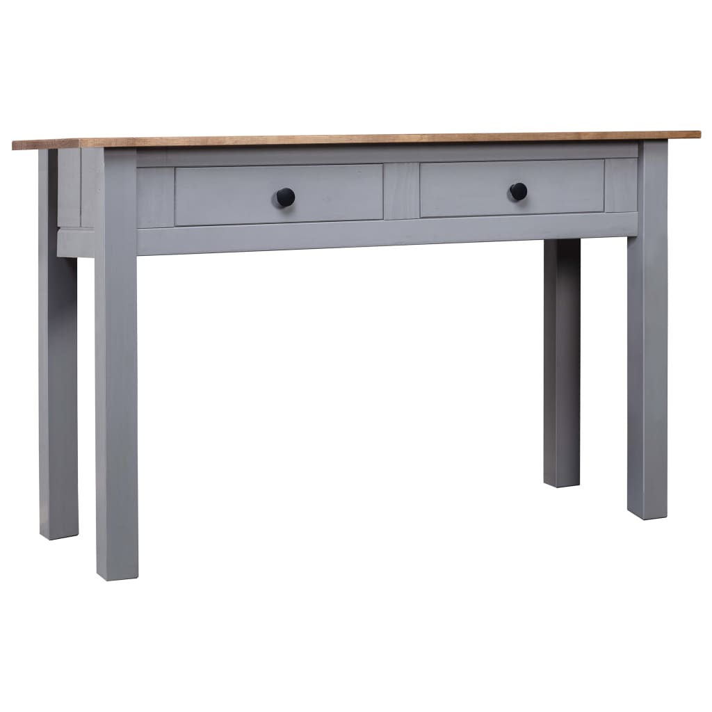 vidaXL Mesa consola 110x40x72 cm pinho maciço Panama cinzento